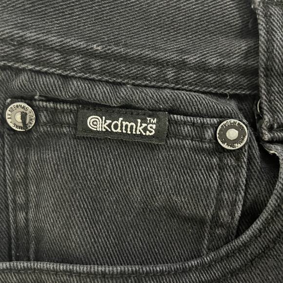 kdmk’s Vintage Black Jeans Straight Leg Men’s Size 32 Y2K Denim Logo Patch - Picture 6 of 10